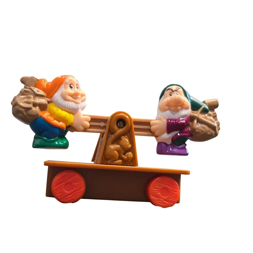 Disney Snow White Seven Dwarfs Happy Grumpy Seesaw Handcar Rolling Toy SN 6-1